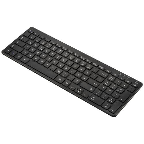Renkforce RF-5799536 Kabellos Tastatur Deutsch, QWERTZ Schwarz Geräuscharme Tasten, Multimediatasten