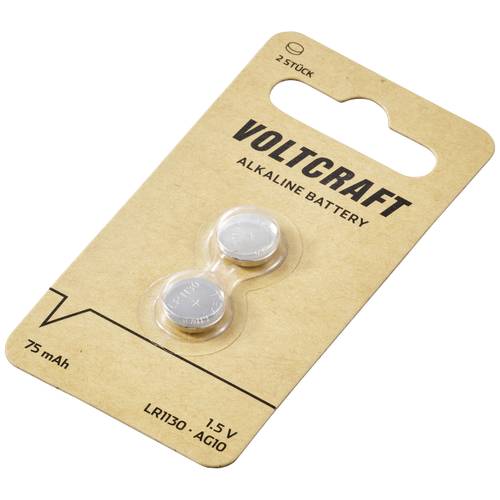 VOLTCRAFT Knopfzelle LR 1130 1.5 V 2 St. 75 mAh Alkali-Mangan AG10