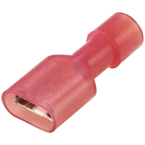 TRU COMPONENTS TC-11599308 Flachsteckhülse Steckbreite: 6.3 mm Steckdicke: 0.8 mm 180 ° Vollisoliert Rot 1 St.