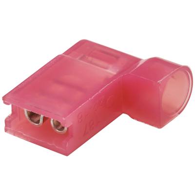 Ein roter Kabelverbinder mit einem flachen Design, geeignet zur sicheren Verbindung von zwei Drähten.