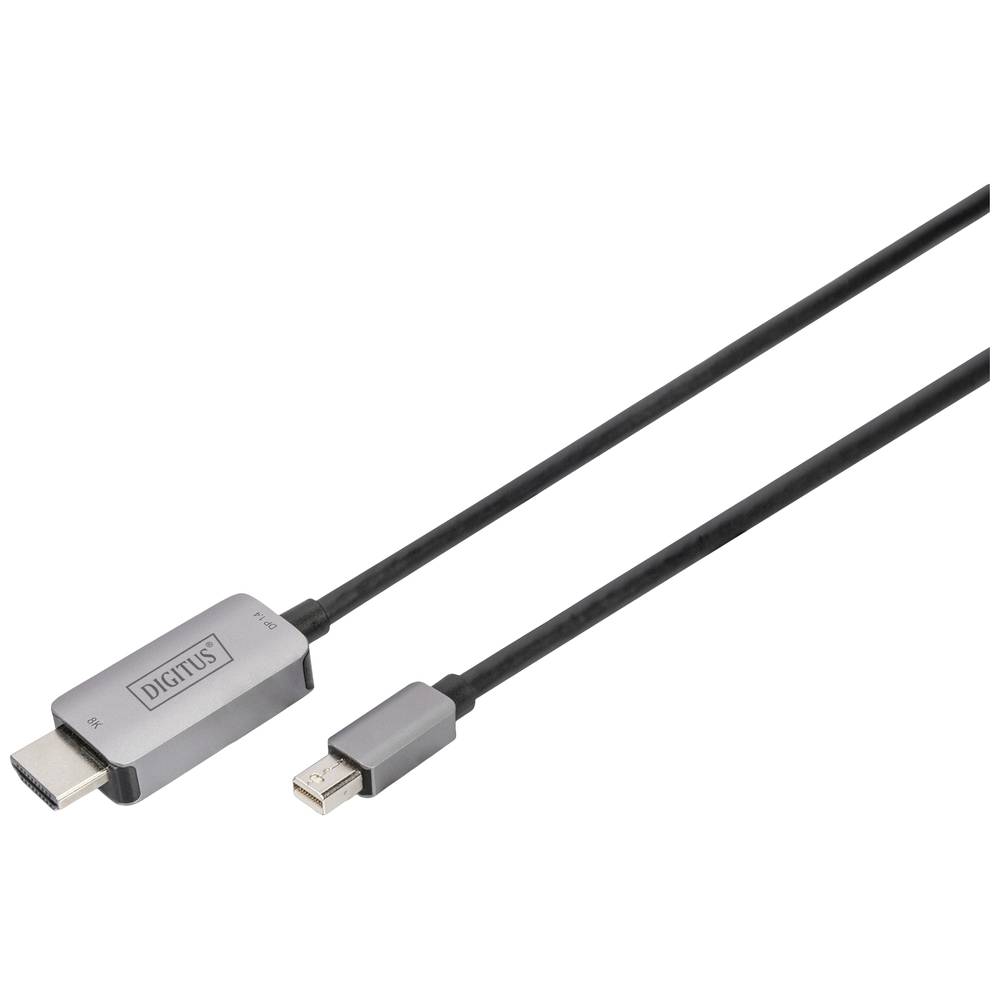 Digitus DisplayPort-Mini-displayport Aansluitkabel DisplayPort stekker, Mini DisplayPort stekker 1 m