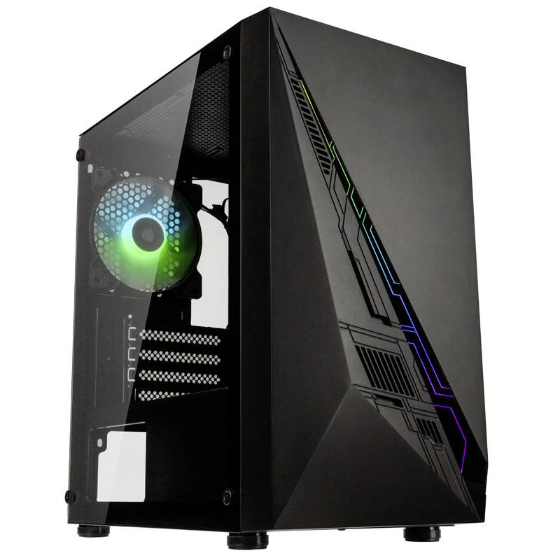 Kolink Kolink Inspire K2 Plus ARGB Micro-ATX-Gehäuse - schwarz Window Micro-Tower Gaming-Gehäuse, Gehäuse Schwarz