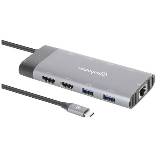 Manhattan USB-C® Dockingstation USB-C PD 10-in-1 8K Passend für Marke Dockingstations: Universal