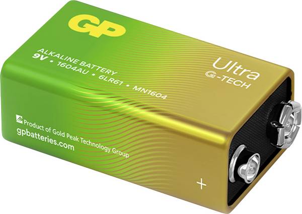 GP Ultra 9 V Block-Batterie Alkali-Mangan  9 V 1 St.