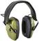 Grüne Gehörschutzkopfhörer mit schwarzem Kopfband, geeignet für laute Umgebungen, z.B. beim Arbeiten oder Schießen.