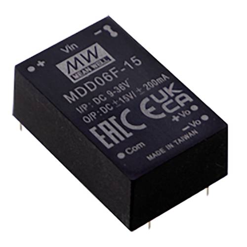 Thumbnail - MEAN WELL MDD06G-12 DC/DC-Wandler, Print 250 mA 6 W Anzahl Ausgänge: 2 x Inhalt 1 St.