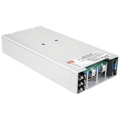 Ein silbernes Netzteil mit offenem Design, das mehrere Stromanschlüsse und elektronische Komponenten zeigt.