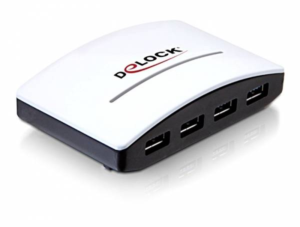 Delock 61762 USB-Hub 4 Port USB-A USB 3.0 5 GBit/s  Schwarz, Weiß 61762