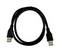 Schwarzes USB-3.0-Kabel mit zwei USB-A-Steckern, geeignet für schnelle Datenübertragung und Verbinden von Geräten mit einem Computer.