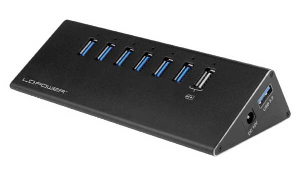 LC Power LC-HUB-2B-7 USB-Hub 6 Port USB-A USB 3.0 5 GBit/s Schwarz LC-HUB-ALU-2B-7