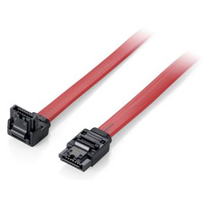 'Zwei rote SATA-Kabel mit schwarzen Anschlüssen, die für die Verbindung von Festplatten mit Mainboards in Computern verwendet werden.'