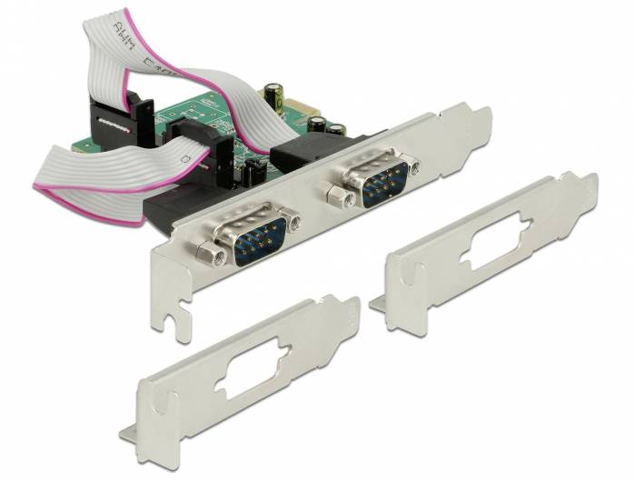 DELOCK PCI Express Karte > 2 x Seriell RS-232 High Speed 921K mit Spannungsversorgung