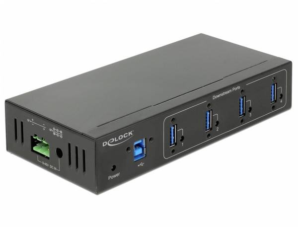 Delock 63309 USB-Hub 4 Port USB-A USB 3.1 Gen1 5 GBit/s Schwarz 63309