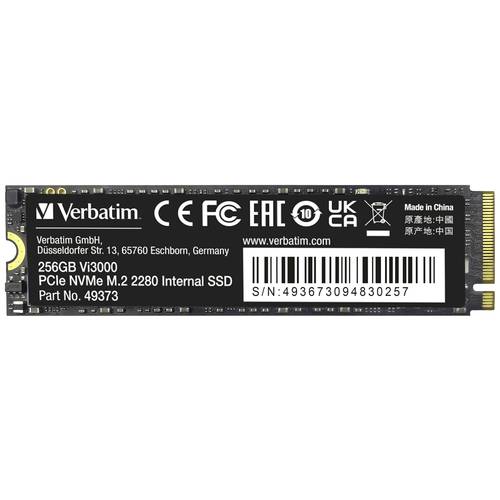 Verbatim Vi3000 256 GB Interne M.2 PCIe NVMe SSD 2280 PCIe NVMe 3.0 x4 Retail 49373