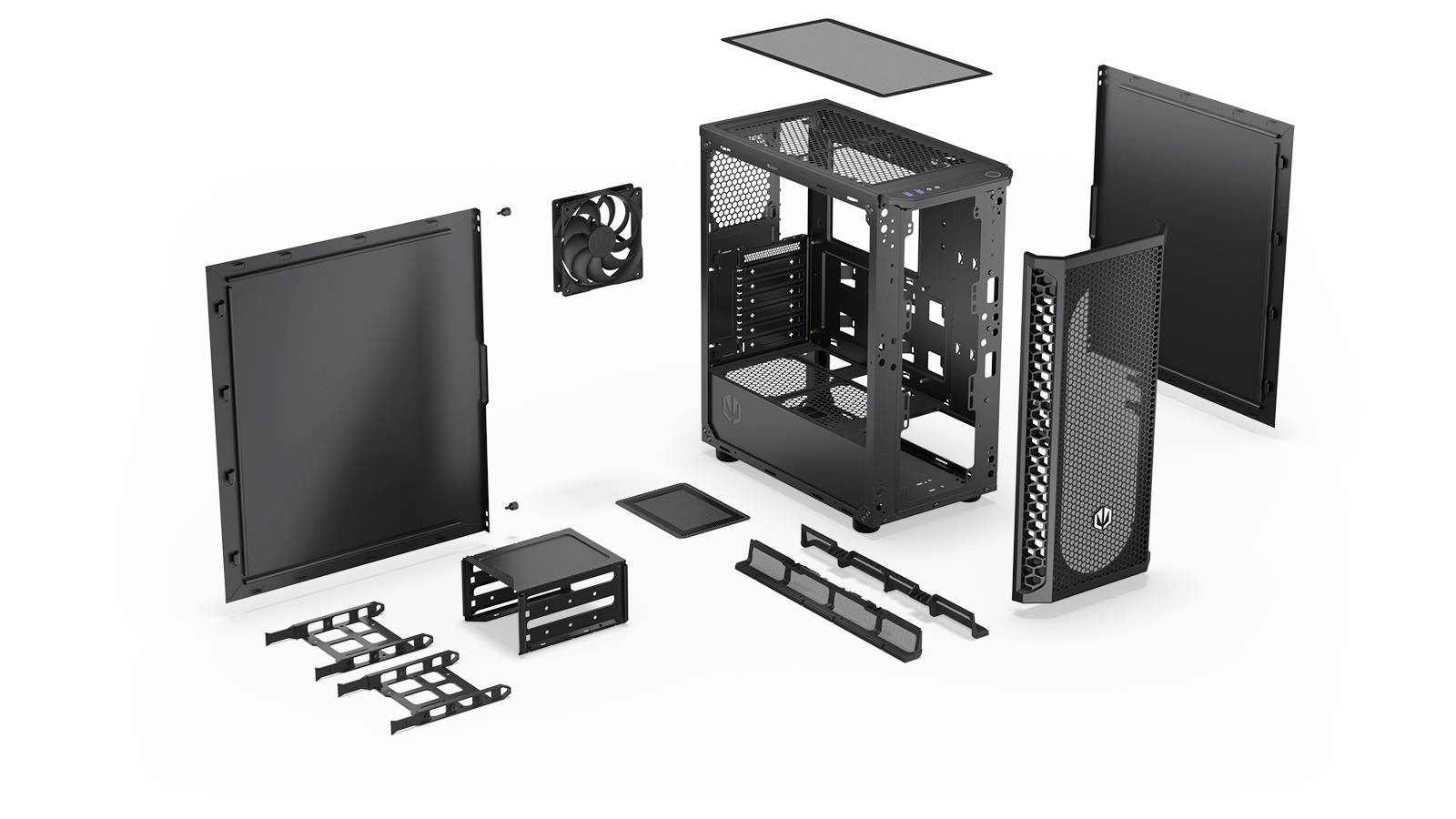 endorfy Signum 300 Solid Midi-Tower PC-Gehäuse Schwarz 1 vorinstallierter Lüfter, Staubfilter-2