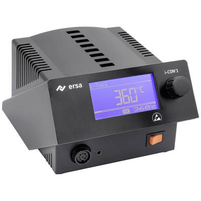 Lötstation mit digitalem Display zeigt '360°C'. Steuerknopf rechts, Netzschalter unten.用于präzises Löten elektronischer Komponenten.