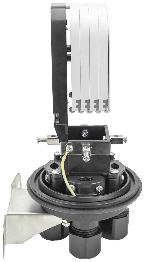 Gerät zur automatischen Dosierung mit mehreren Ventilen und Schläuchen, montiert auf einer runden Basis, dient zur Steuerung von Flüssigkeitsflüssen.