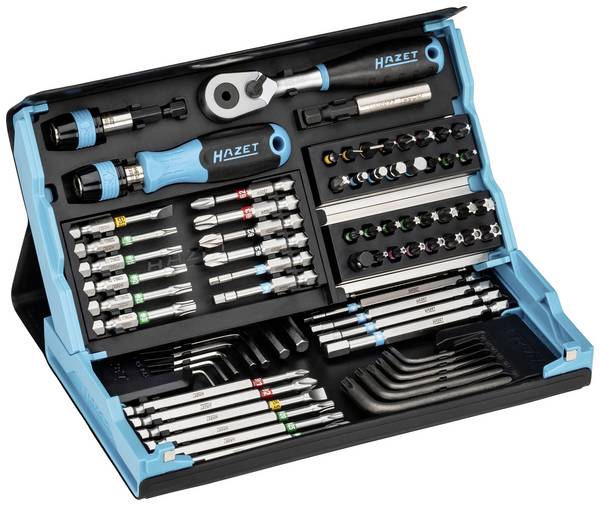 Hazet 2200SC-31 Bit-Set 73teilig Schlitz, Kreuzschlitz Phillips, Kreuzschlitz Pozidriv, Innen-Sechskant, Innen-TORX, Tamper Resistant Torx