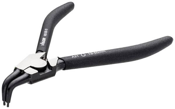 Vigor V6510B-19 Sicherungsringzange Passend für (Seegeringzangen) Außenringe  19-60 mm Spitzenform (Details) abgewinkelt 90°