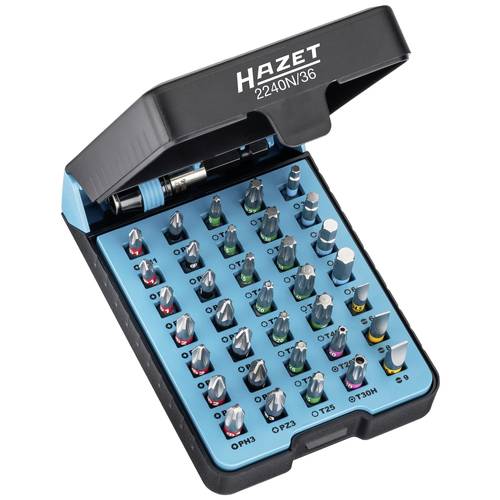 Thumbnail - Hazet 2240N/36 Bit-Set 36teilig Pozidriv, Sechskant, 1/4 (6.3 mm), Kreuzschlitz Phillips, Tamper Resistant Torx, Innen-S...