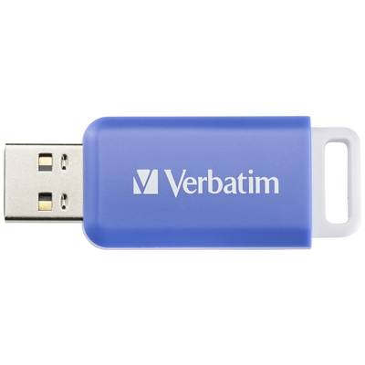 Ein blauer USB-Stick mit der Aufschrift 'Verbatim' in weißer Schrift.