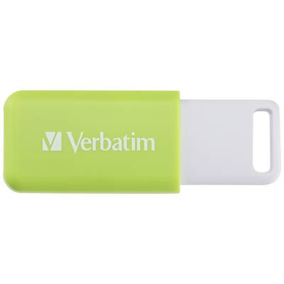 Grüner USB-Stick mit der Aufschrift 'Verbatim'.