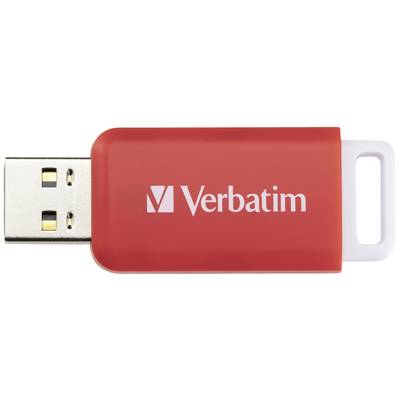 Roter USB-Stick mit 'Verbatim'-Logo auf der Vorderseite.