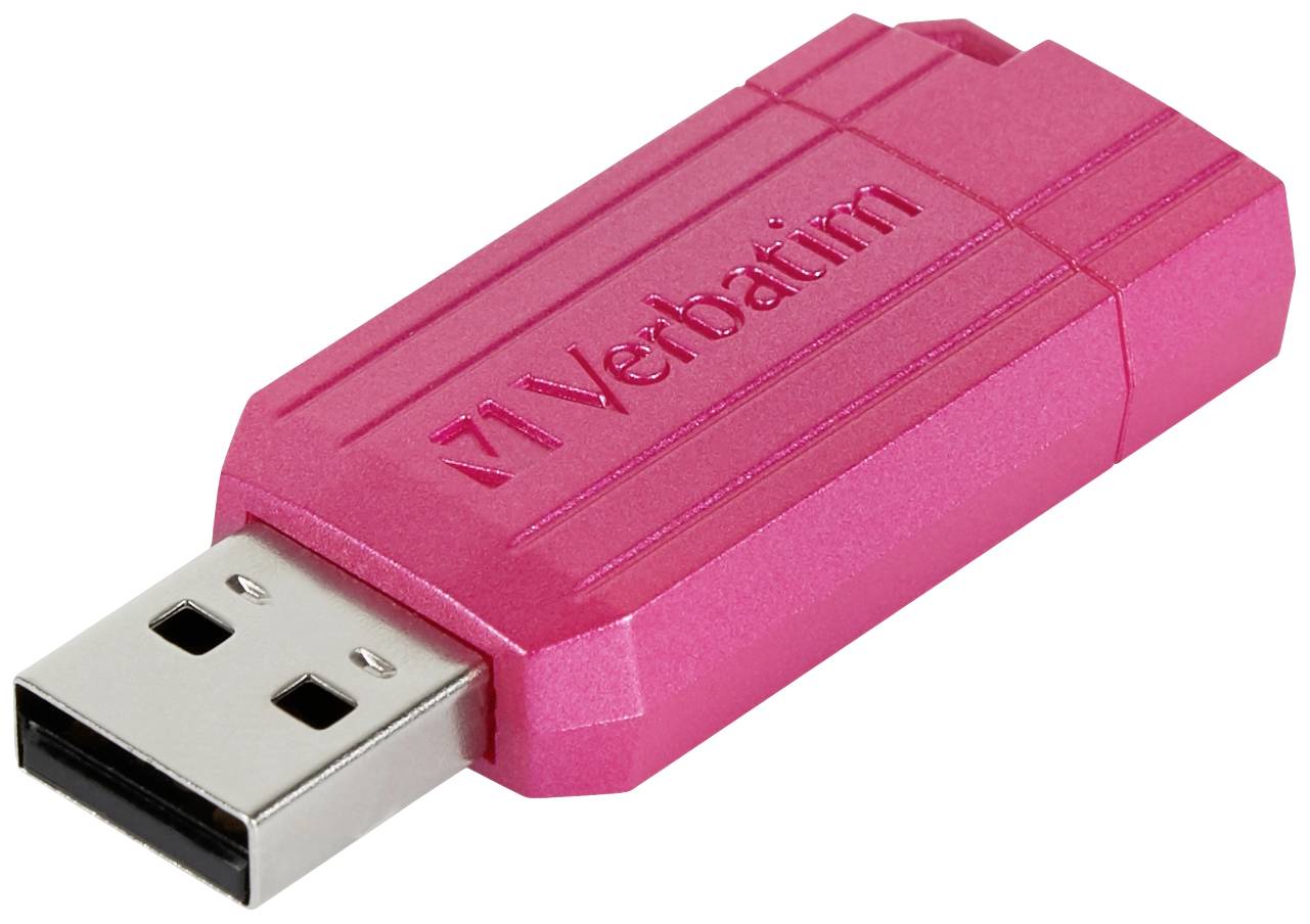 VERBATIM USB-Stick 2.0 StorenGo PinStripe 128GB Hot pink Das PinStripe USB-Stick von Verbatim verfüg