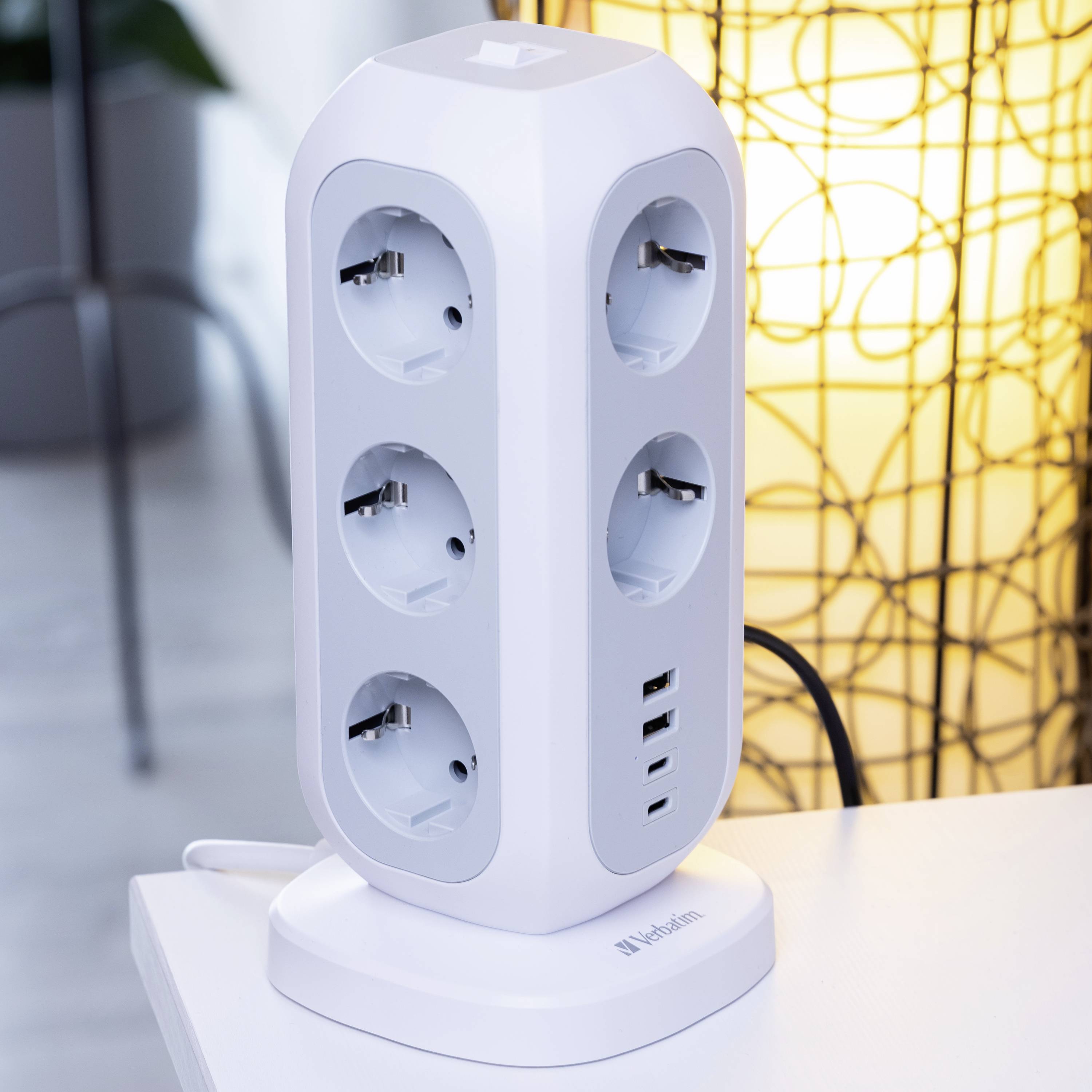 Verbatim EUPT-01 - Steckdosenleiste - 15-in-1 europäische Mehrfachsteckdose - Wechselstrom 230 V - 3600 Watt - Eingabe,-4