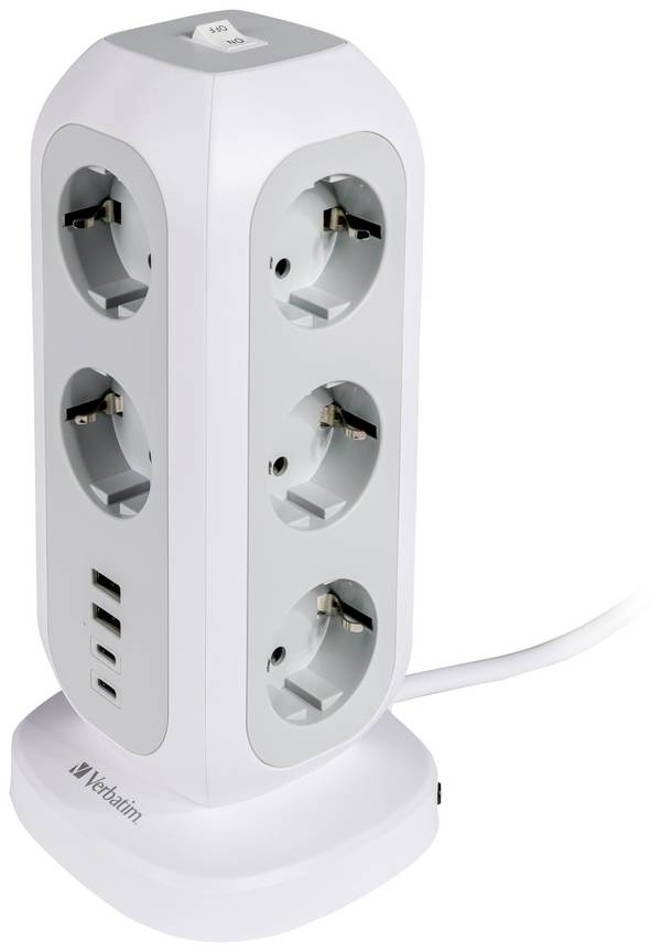 Verbatim EUPT-01 - Steckdosenleiste - 15-in-1 europäische Mehrfachsteckdose - Wechselstrom 230 V - 3600 Watt - Eingabe,