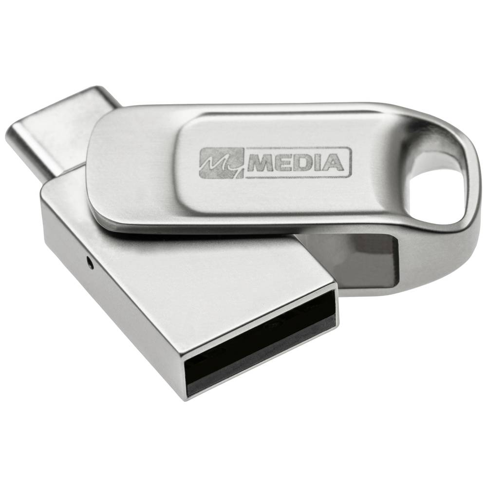 MyMEDIA My Dual USB 2.0 /USB C Drive USB-stick 32 GB Zilver 69266 USB 2.0, USB-C