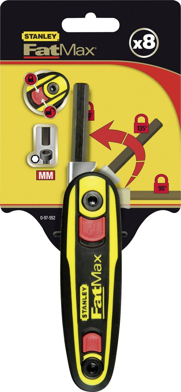 STANLEY   Winkelschraubendreher-Set 1.5 mm, 2 mm, 2.5 mm, 3 mm, 4 mm, 5 mm, 6 mm, 8 mm   8teilig
