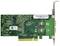 'PCIe 4.0 Netzwerkadapter mit mehreren Anschlüssen und grüner Leiterplatte. Erkennbar sind verschiedene elektronische Komponenten und Anschlüsse.'