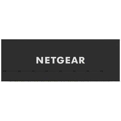 Schwarzes rechteckiges Gerät mit 'NETGEAR'-Logo in der Mitte. Wahrscheinlich ein Router oder Netzwerkgerät.
