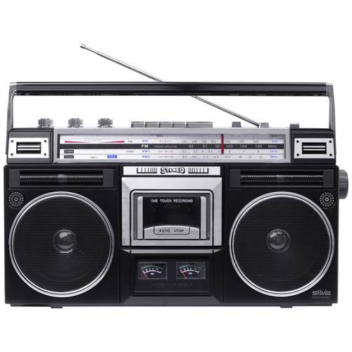 Silva Schneider PCR 1980 Kassettenradio UKW, MW, KW Kassette, Bluetooth®, USB, UKW, MW, KW Aufnahmefunktion, Inkl. Mikro...