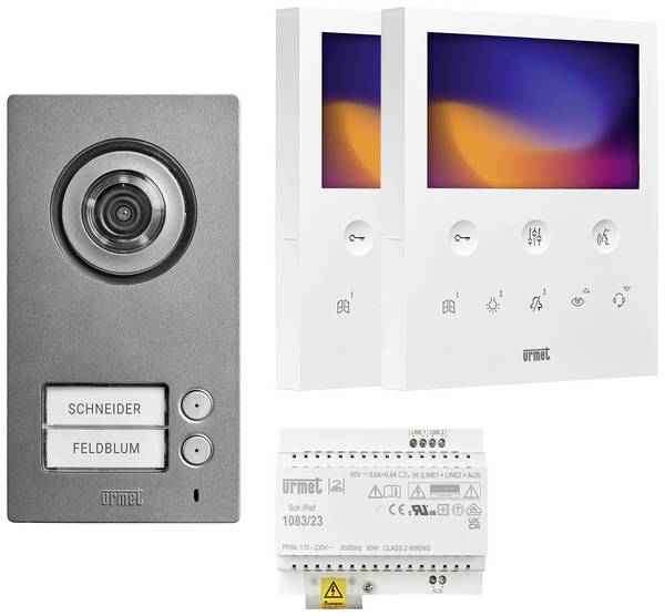 Urmet SET 1784/782 - 2Voice Comfort Video-Türsprechanlage Kabelgebunden Komplett-Set