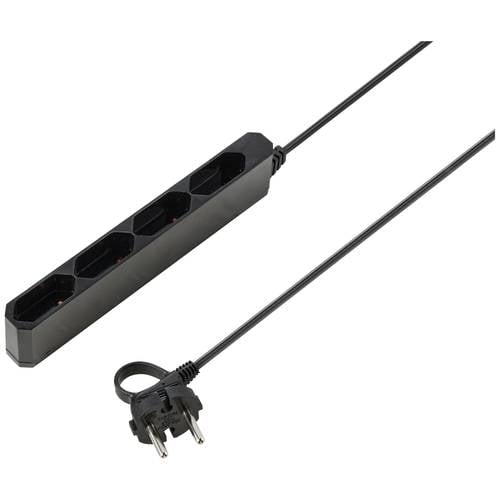 Sygonix SY-5806880 Steckdosenleiste 4fach Schwarz Eurostecker 1 St.
