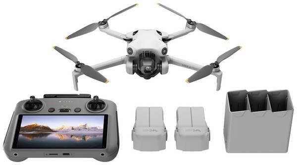 DJI Mini 4 Pro Fly More Combo (DJI RC 2) inkl. Smart Controller Quadrocopter RtF Kameraflug Hellgrau (matt)