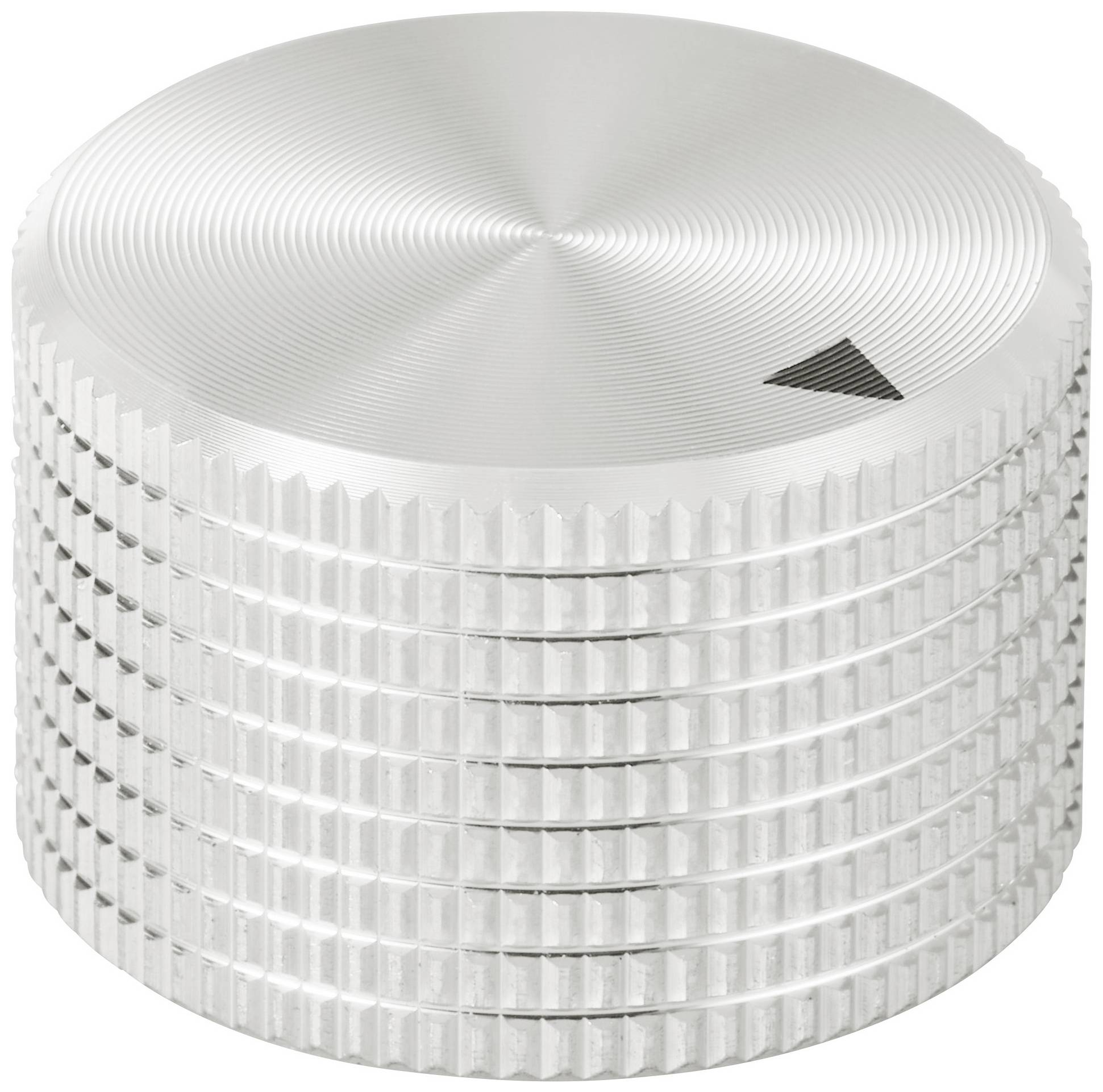 TRU COMPONENTS TC-11613812 Drehknopf mit Knopfmarkierung Silber (Ø x H) 25 mm x 16 mm Aluminium 1 St.