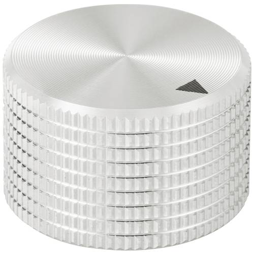 TRU COMPONENTS TC-11613812 Drehknopf mit Knopfmarkierung Silber (Ø x H) 25 mm x 16 mm Aluminium 1 St.