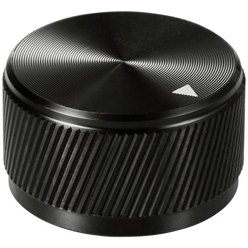 TRU COMPONENTS TC-11613816 Drehknopf mit Knopfmarkierung Schwarz (Ø x H) 30 mm x 17 mm Aluminium 1 St.