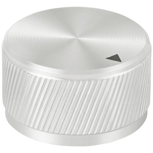 TRU COMPONENTS TC-11613820 Drehknopf mit Knopfmarkierung Silber (Ø x H) 30 mm x 17 mm Aluminium 1 St.