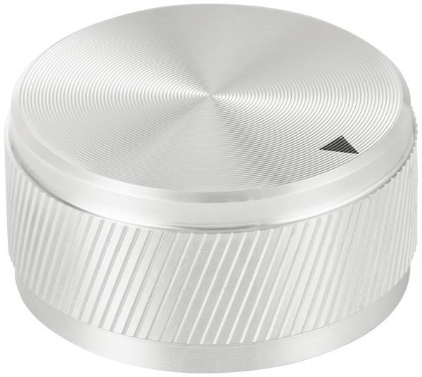 TRU COMPONENTS TC-11613824 Drehknopf mit Knopfmarkierung Silber (Ø x H) 34 mm x 17 mm Aluminium 1 St.