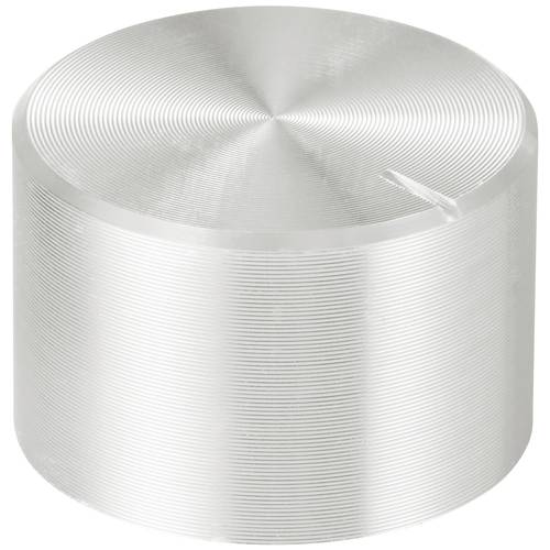 TRU COMPONENTS TC-11613836 Drehknopf mit Knopfmarkierung Silber (Ø x H) 20 mm x 13 mm Aluminium, Plastik 1 St.