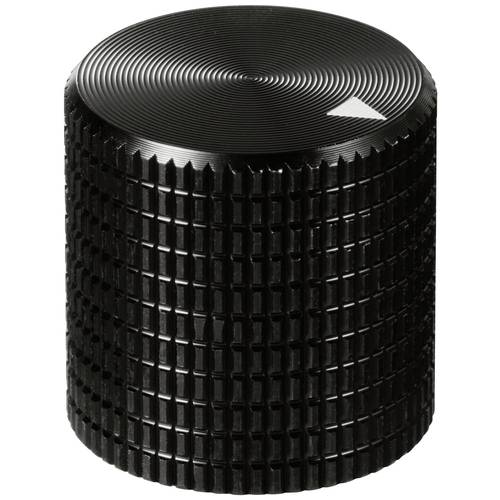 TRU COMPONENTS TC-11613844 Drehknopf mit Knopfmarkierung Schwarz (Ø x H) 17 mm x 17 mm Aluminium 1 St.