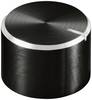 TRU COMPONENTS TC-11613856 Drehknopf mit Knopfmarkierung Schwarz (Ø x H) 15 mm x 10 mm Aluminium, Plastik 1 St.