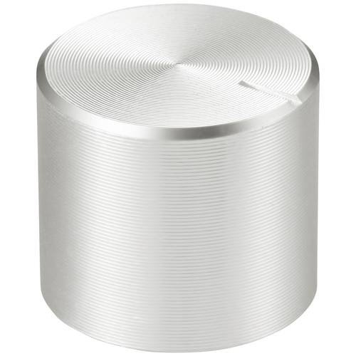 TRU COMPONENTS TC-11613860 Drehknopf mit Knopfmarkierung Silber (Ø x H) 15 mm x 13 mm Aluminium, Plastik 1 St.