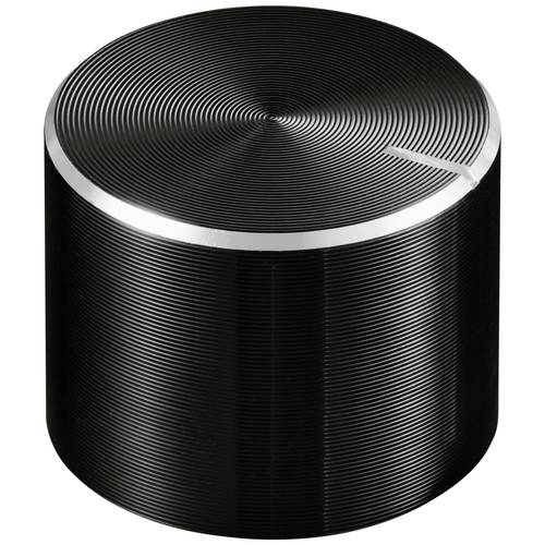TRU COMPONENTS TC-11613872 Drehknopf mit Knopfmarkierung Schwarz (Ø x H) 17 mm x 13 mm Aluminium, Plastik 1 St.