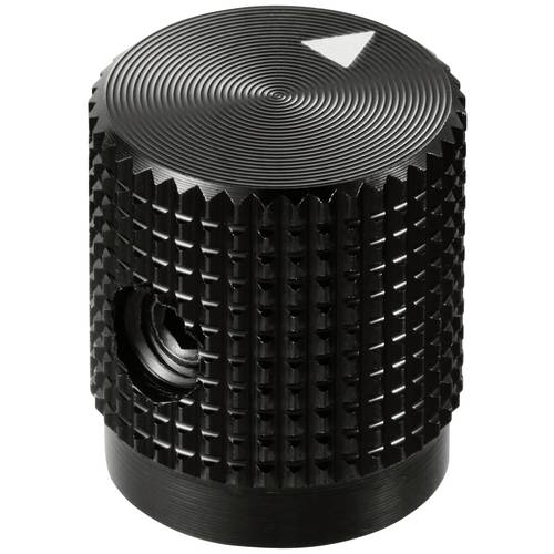 TRU COMPONENTS TC-11613876 Drehknopf mit Knopfmarkierung Schwarz (Ø x H) 14 mm x 16 mm Aluminium 1 St.