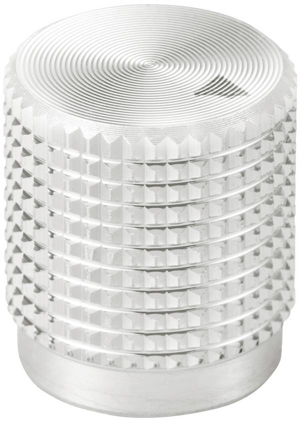 TRU COMPONENTS TC-11613880 Drehknopf mit Knopfmarkierung Silber (Ø x H) 14 mm x 16 mm Aluminium 1 St.